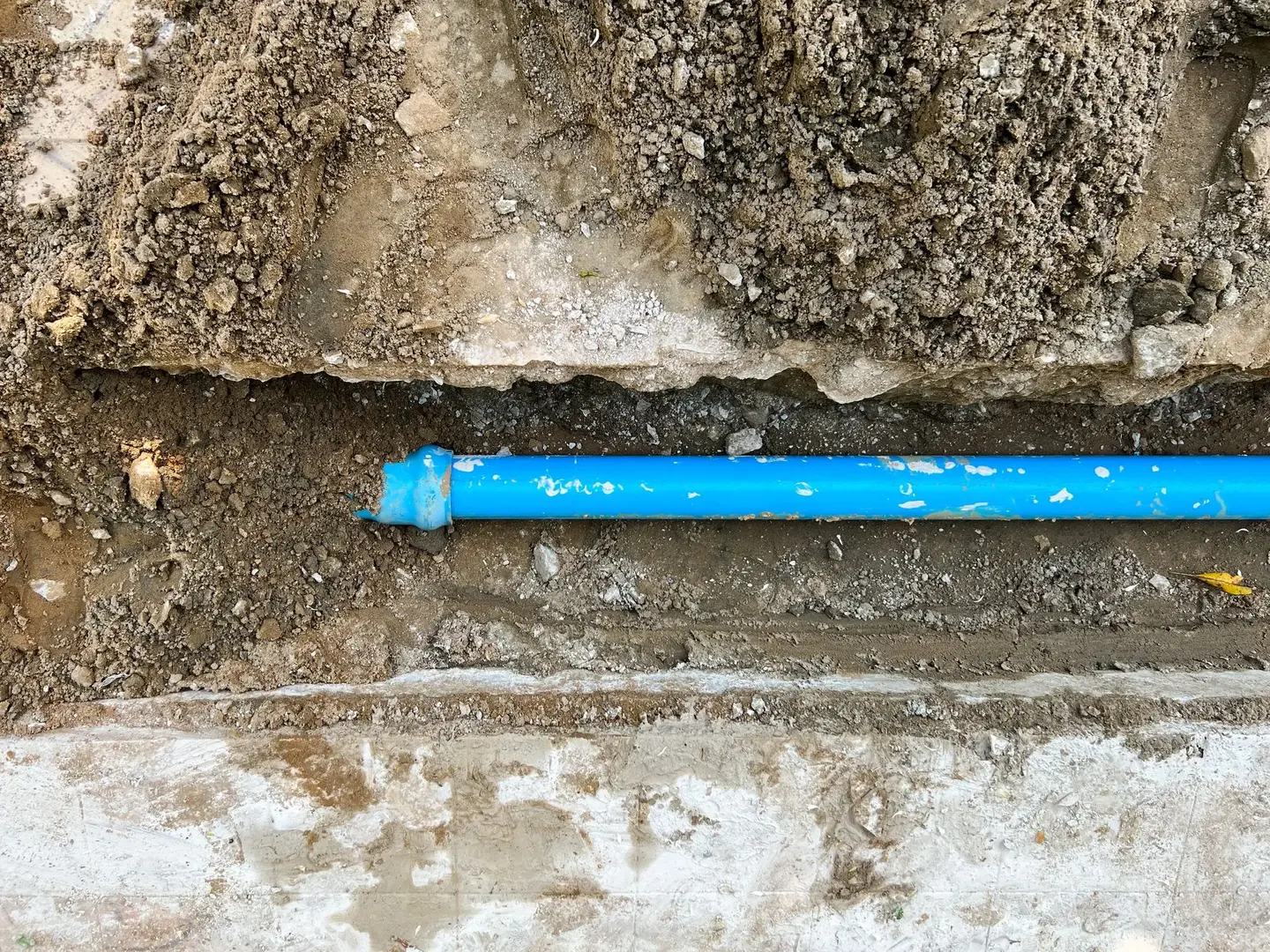 installing a sewer in the ground