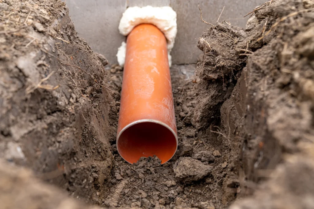 Sewer Line pipe in ground