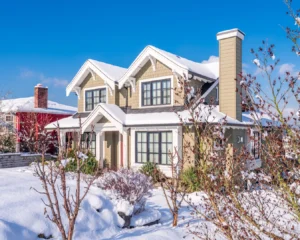 home covered in snow